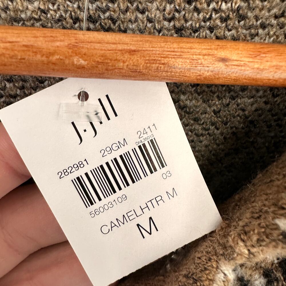 J. JILL NWT Plaid Button Front Sweater Wool Blend Houndstooth Cardigan // M - Picture 6 of 12
